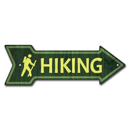 Signmission Hiking Arrow Sign Funny Home Decor 36in Wide P-ARROW12-999820